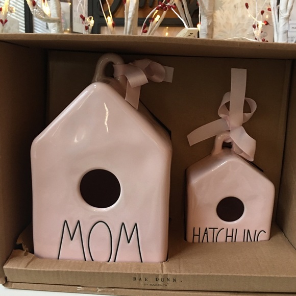 Rae Dunn Pink MOM & HATCHLING Pink Birdhouses - Picture 1 of 3